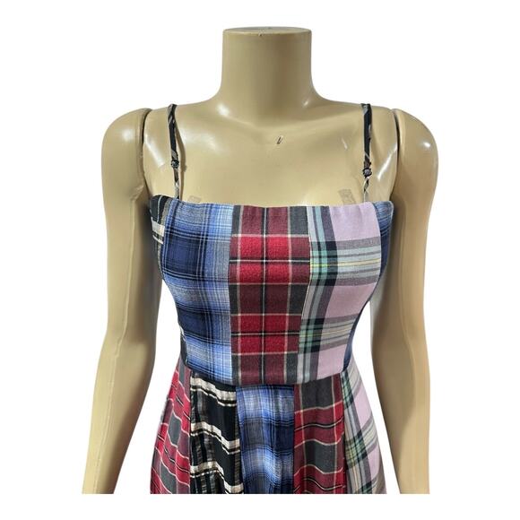Autumn Adeigbo Womens Sierra Dress Size 2 Plaid Grunge Academia Preppy A-Line - Picture 4 of 16
